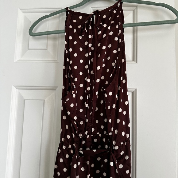 Brown & White Pokadot Dress  – Flowy & Feminine – Size Small NWT - Picture 4 of 5